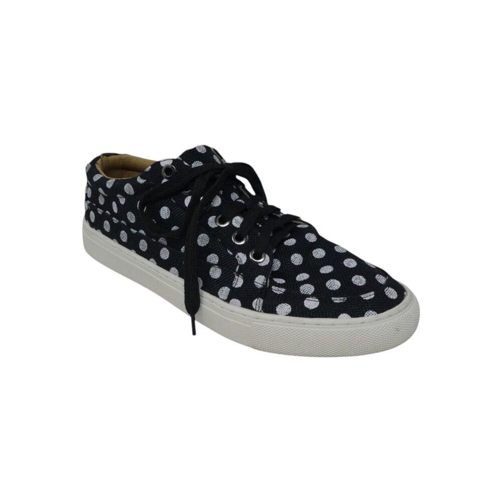 Boutique by Corkys Puzzle Black White Polka Dot Lace Up Sneakers Womens 9